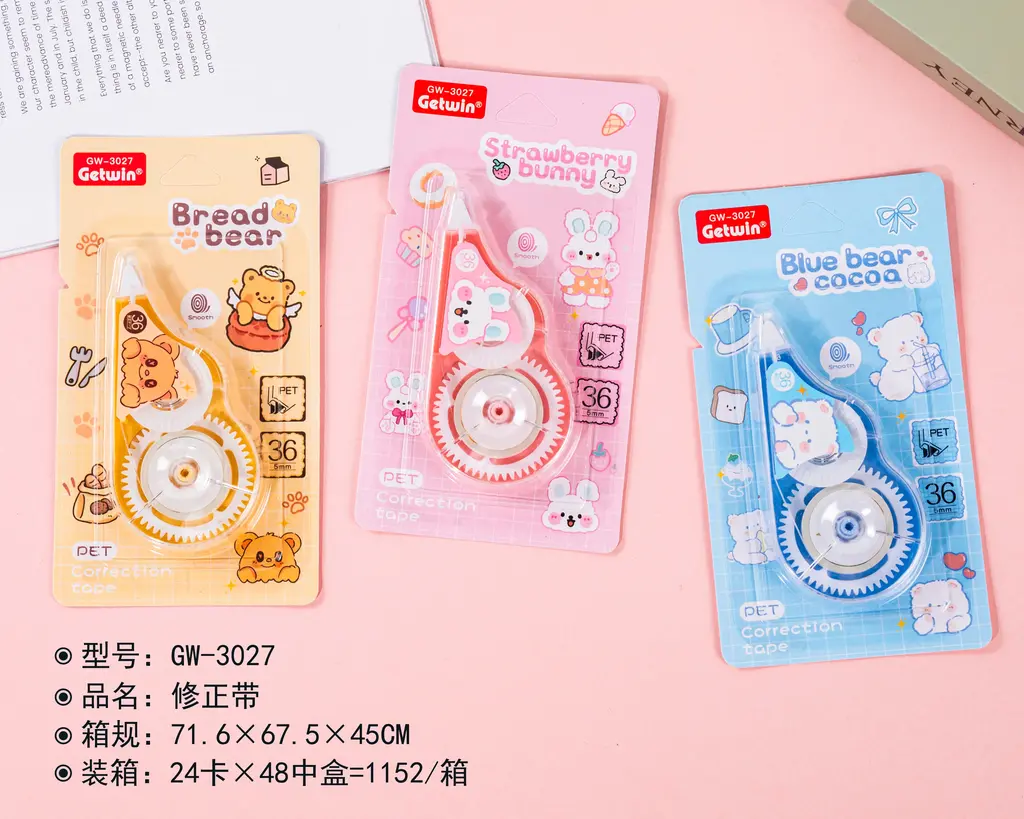 GW-3027 Bunny and Bear Correction Tape