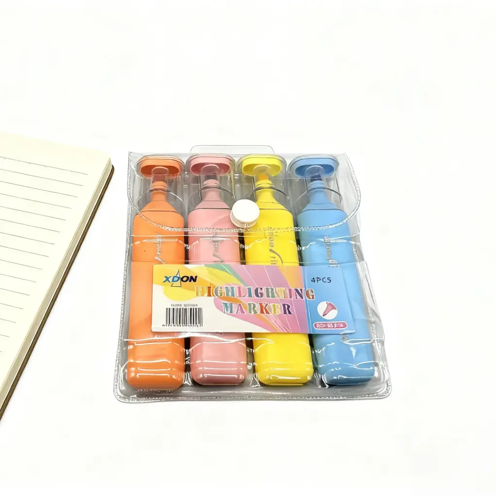 902-4 Macaroon Fluorescent Pen - Bagged 4 Pieces