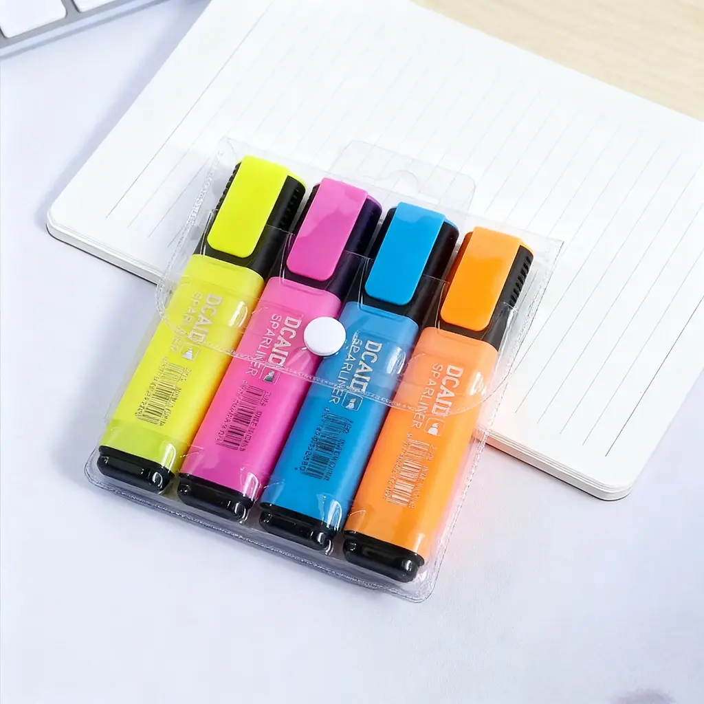 208-4 Fluorescent Pen - Bagged 4 Pieces