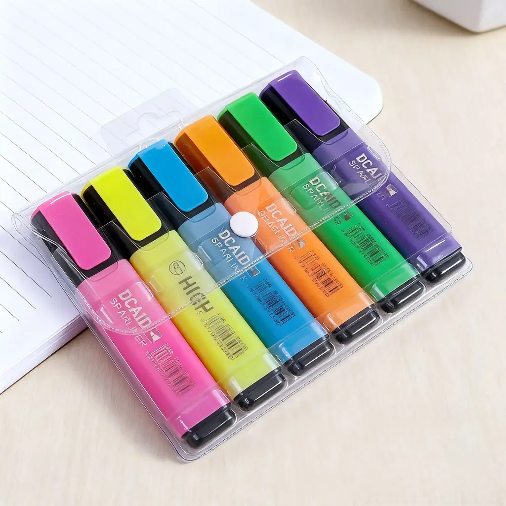 208-6 Fluorescent Pen - Bagged 6 Pieces