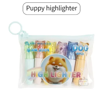 AW.2005 Cat Fluorescent Pen 6 Pieces