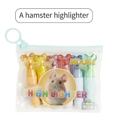 AW.2008 Square Ice Cream Fluorescent Pen 6 Pieces