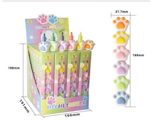 JS-Y21 Ice Cream Shape Fluorescent Pen - Display Box
