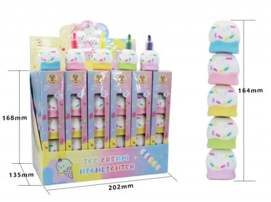 JS-121 Unicorn Shape Fluorescent Pen - Display Box