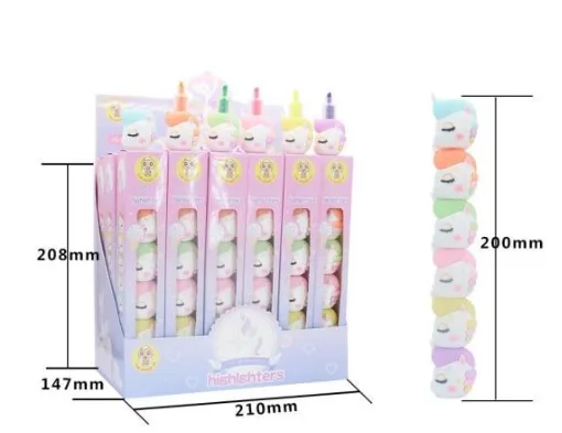 JS-098 Cake Shape Fluorescent Pen - Display Box
