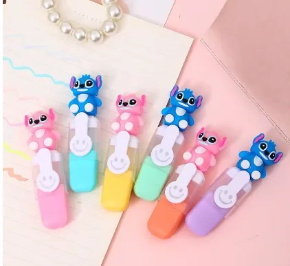 LX-309-1 Star仔 Fluorescent Pen PVC Bagged 6 Pieces