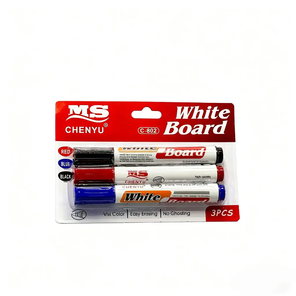 C-802-3 Whiteboard Pen 3-Pack with Clips