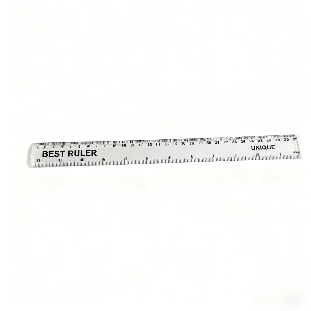 White Hard Ruler with Printed Numbers 30CM Thick