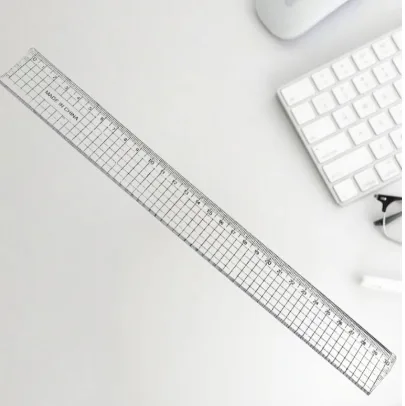 White Grid 30CM Wide Hard Ruler
