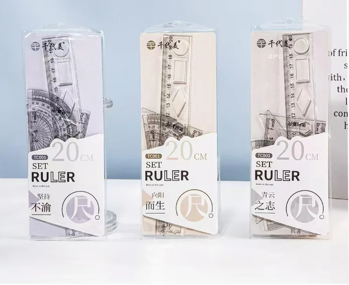 TC001 Minimalist 20CM Hard Ruler Set