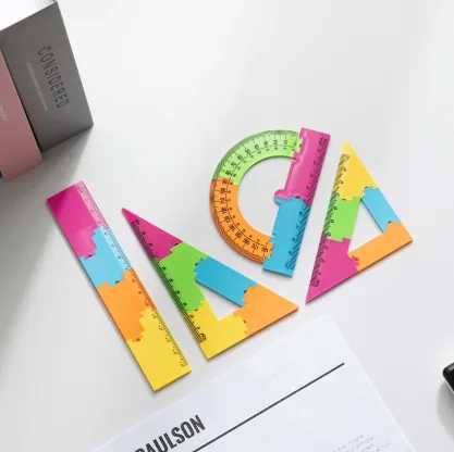 MQ1824-15cm Puzzle Ruler 4-piece Set - Carded