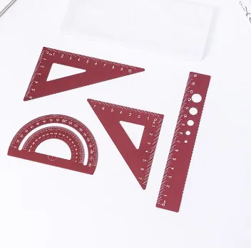 Aluminum 15CM Set of Rulers 4-piece Set