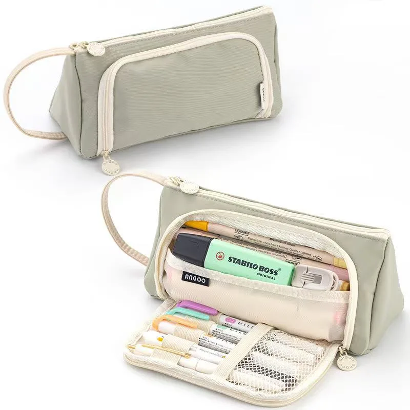 1651-1 Diagonal Triangle Pen Bag - Green