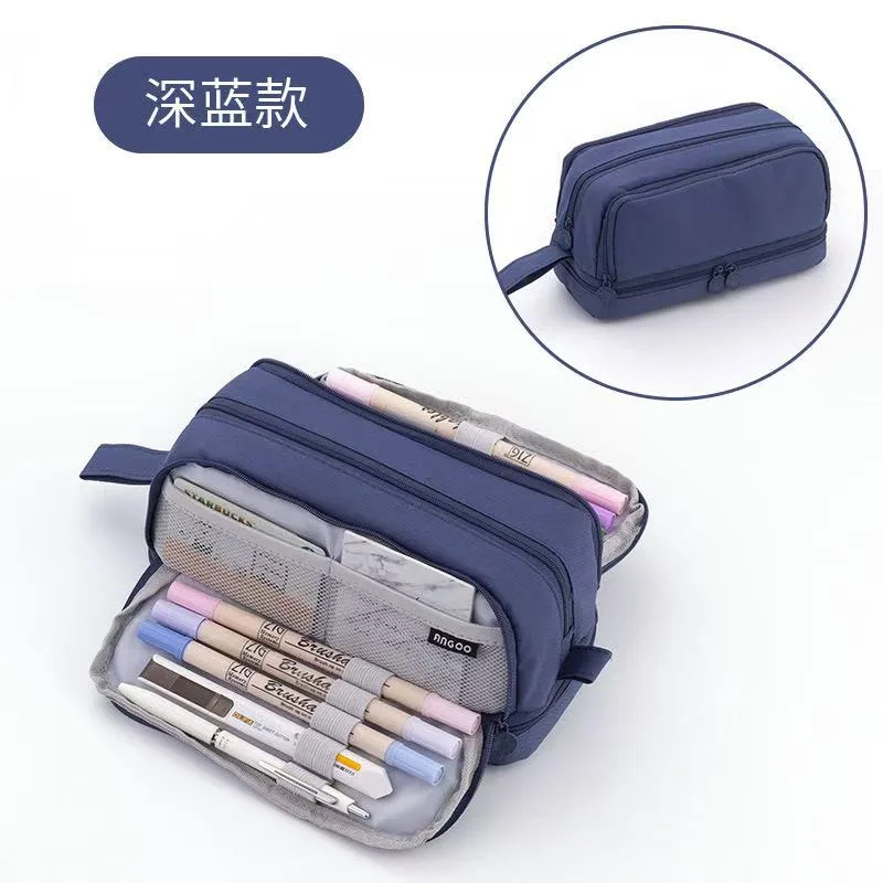 1950-3 Four Layer Pen Bag - Navy Blue