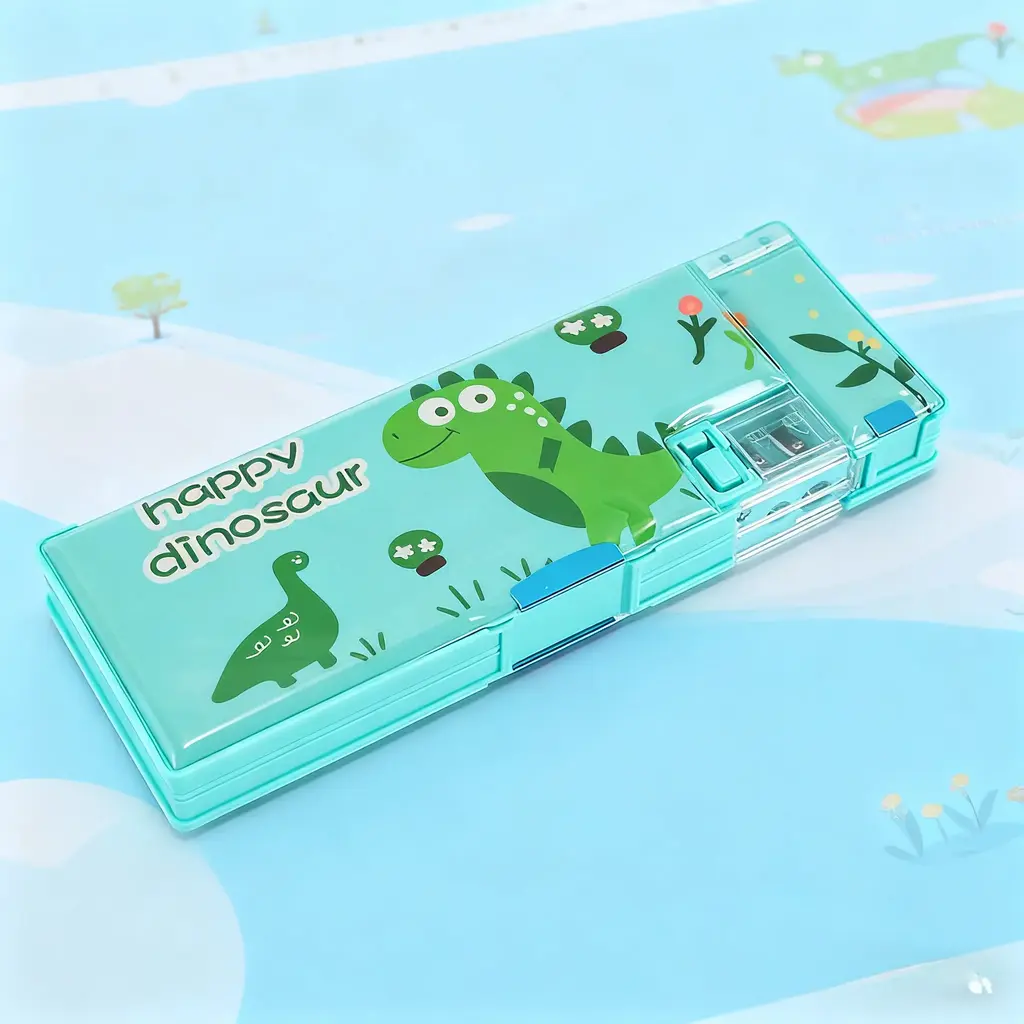 H-8562-3 Simple Green Dinosaur Stationery Box