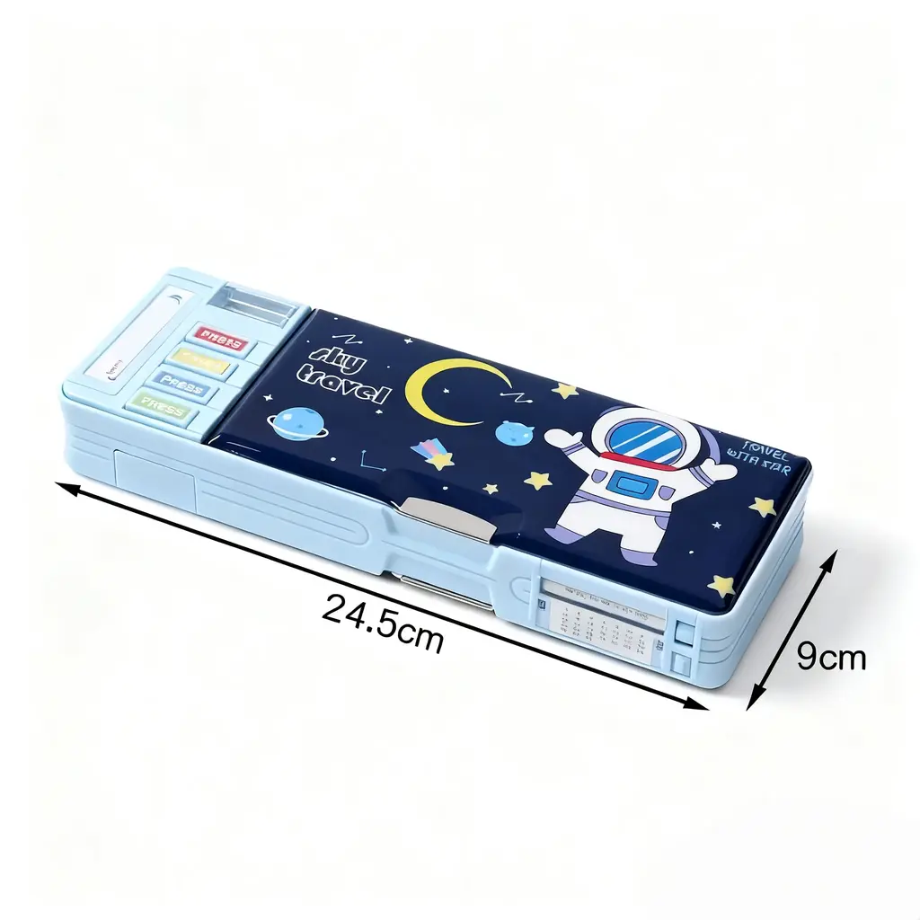 H-8557-1 Double Sided Dark Blue Astronaut Stationery Box