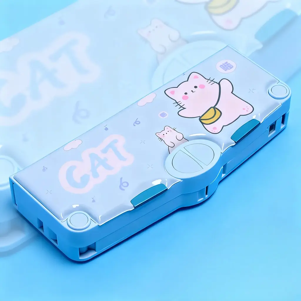 H-8558-2 Light Blue Lucky Cat Stationery Box