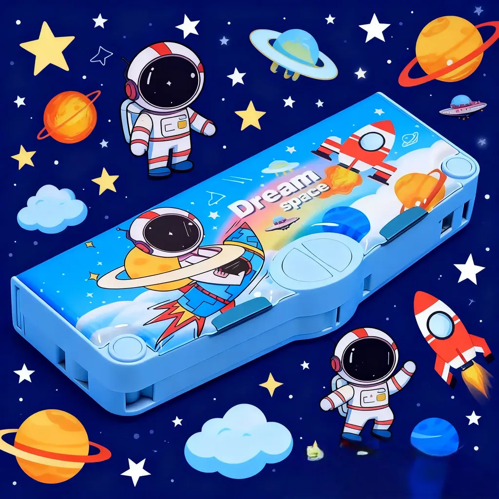 H-8558-6 Sky Blue Astronaut Stationery Box