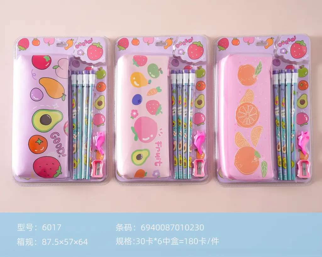6017 Fruit Pen Bag and Pencil Set