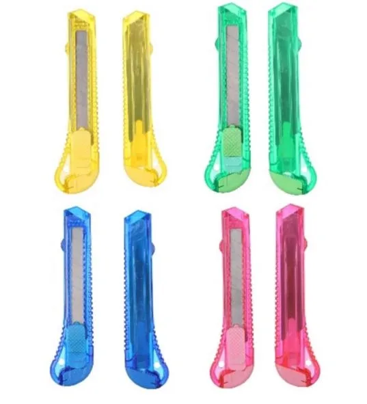 YL-87X crystal color utility knife with OPP bag in single unit