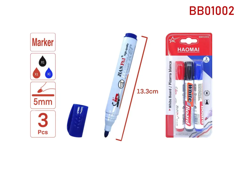 BB01002 3 Whiteboard Pens