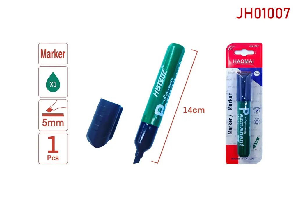 JH01007 1 Large-capacity Green Marker Pen
