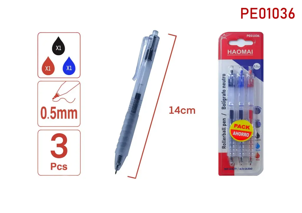 PE01036 Three Neutral Pens