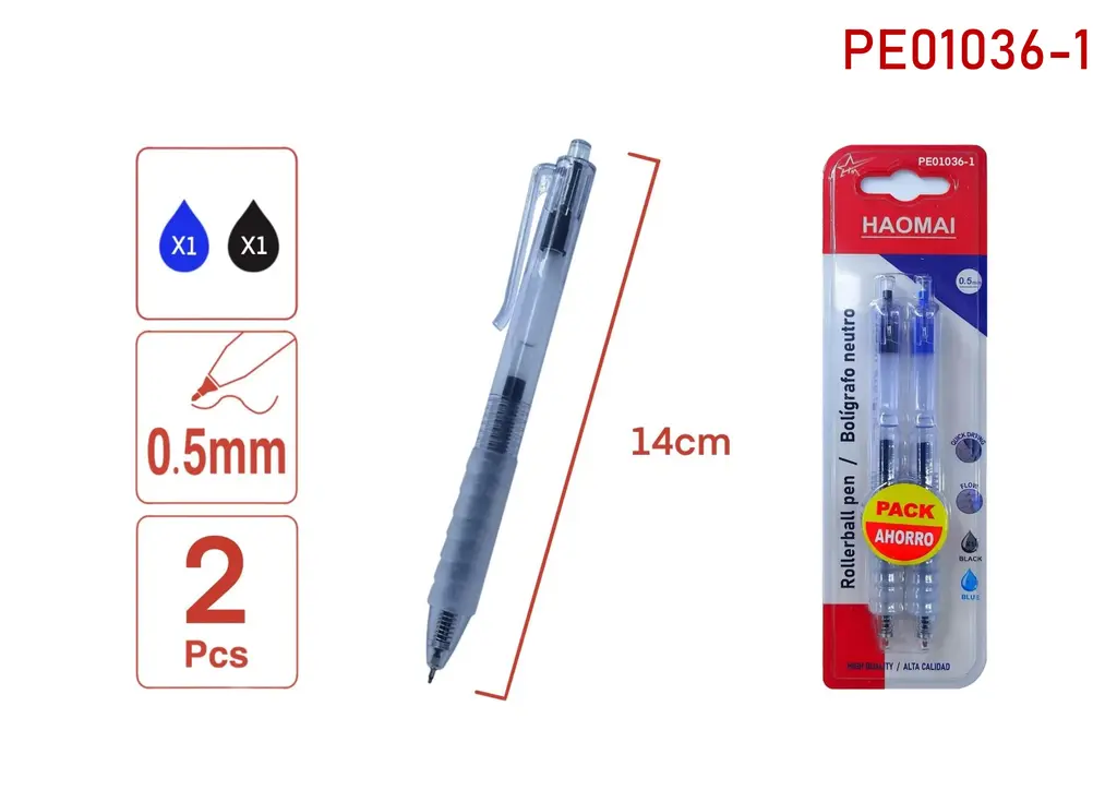 PE01036-1 Blue-Black Two Neutral Pens