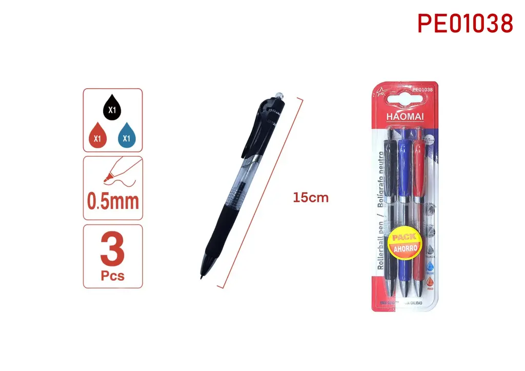 PE01038 Three Neutral Pens