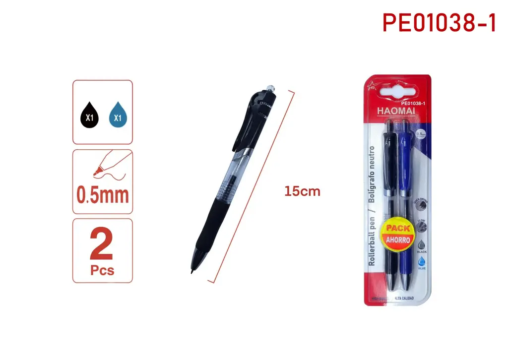PE01038-1 Blue-Black Two Neutral Pens