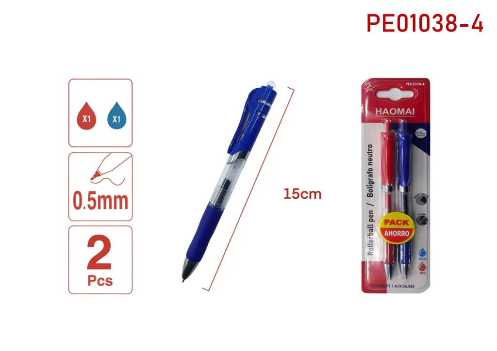 PE01038-4 Blue-Red Two Neutral Pens