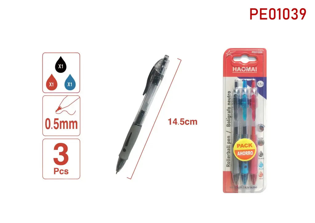 PE01039 Three Neutral Pens