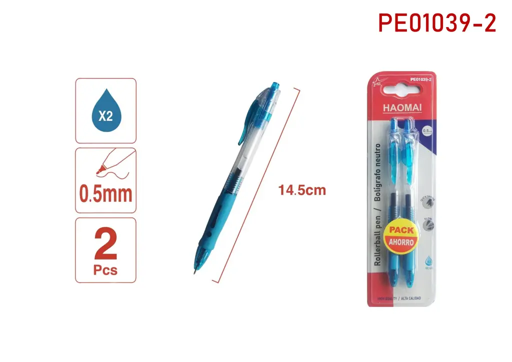 PE01039-2 Two Blue Neutral Pens