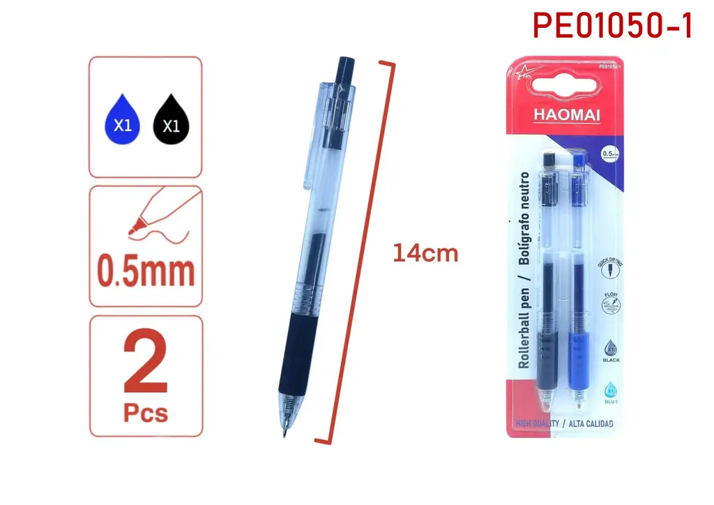 PE01050-1 Blue-Black Two Neutral Pens