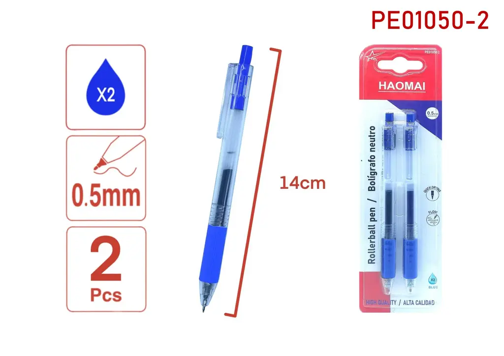 PE01050-2 Two Blue Neutral Pens