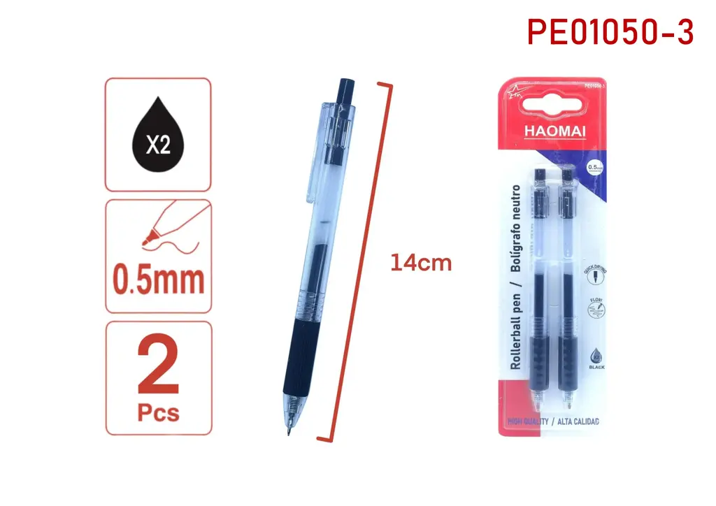 PE01050-3 Two Black Neutral Pens