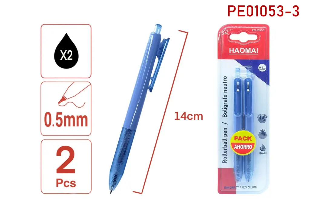 PE01053-3  Two black neutral pens