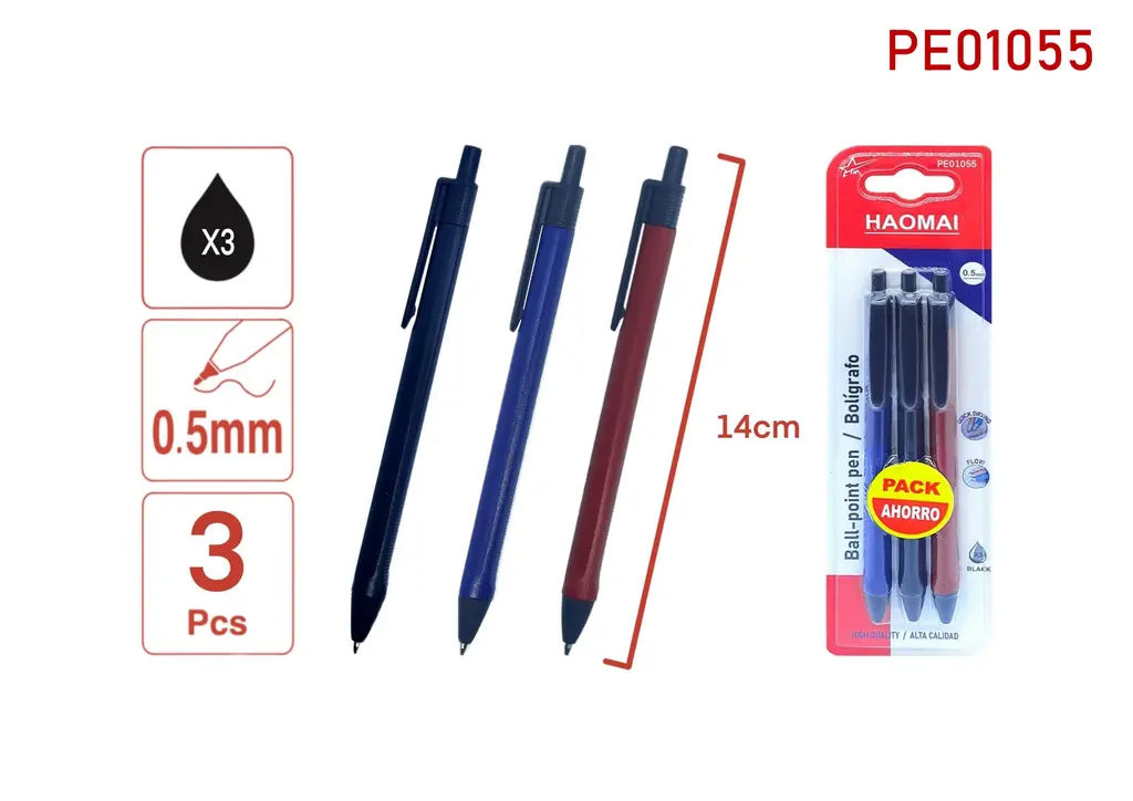 PE01055  Three ballpoint pens