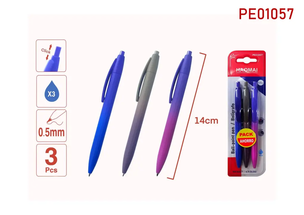 PE01057  Three ballpoint pens