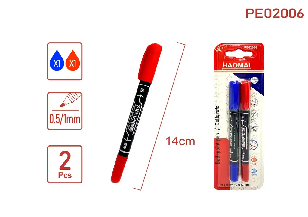 PE02006 Blue-red outline marker pen