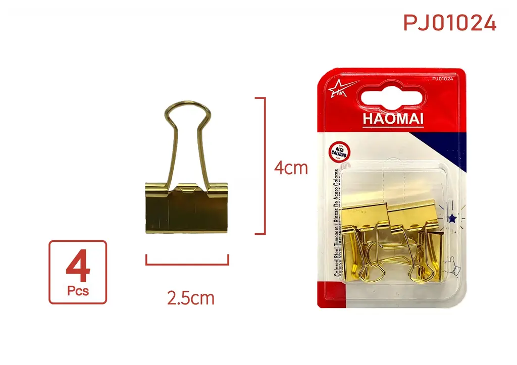 PJ01024  25mm gold土豪 color long tail clip / 4PCS