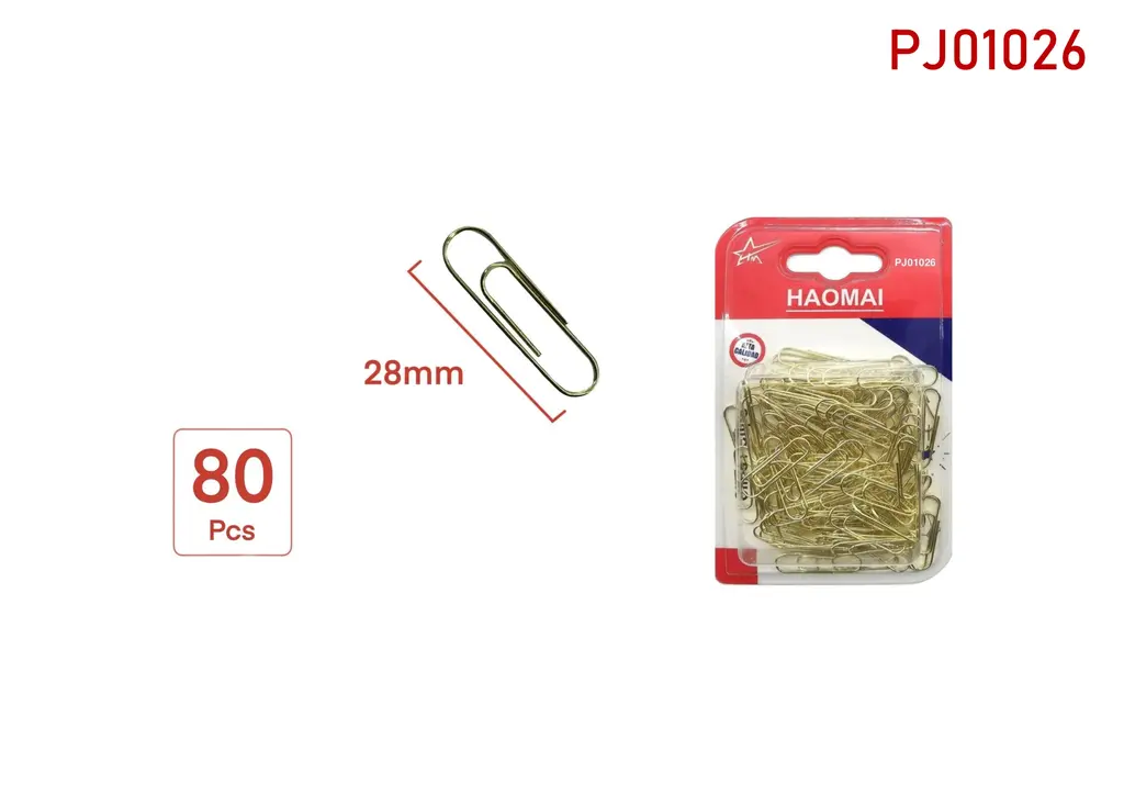 PJ01026  28mm gold土豪 color paperclip / 80PCS
