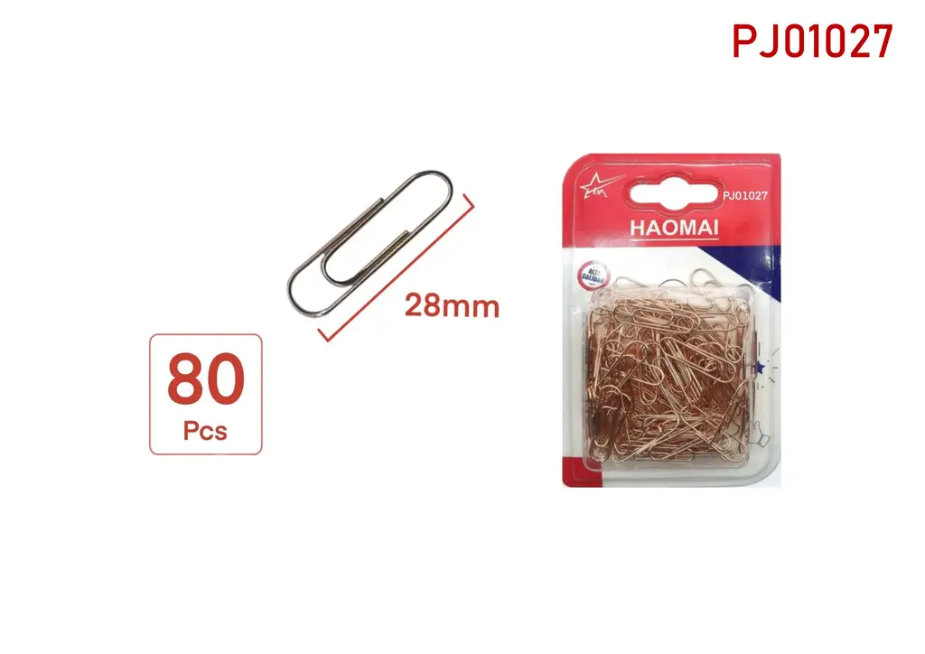 PJ01027  28mm rose gold paperclip / 80PCS