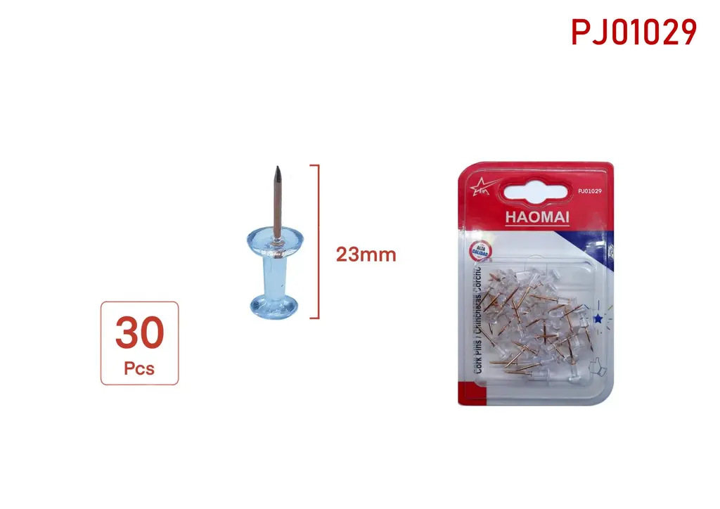 PJ01029  Transparent rose gold 23MM T-shaped nail / 30PCS