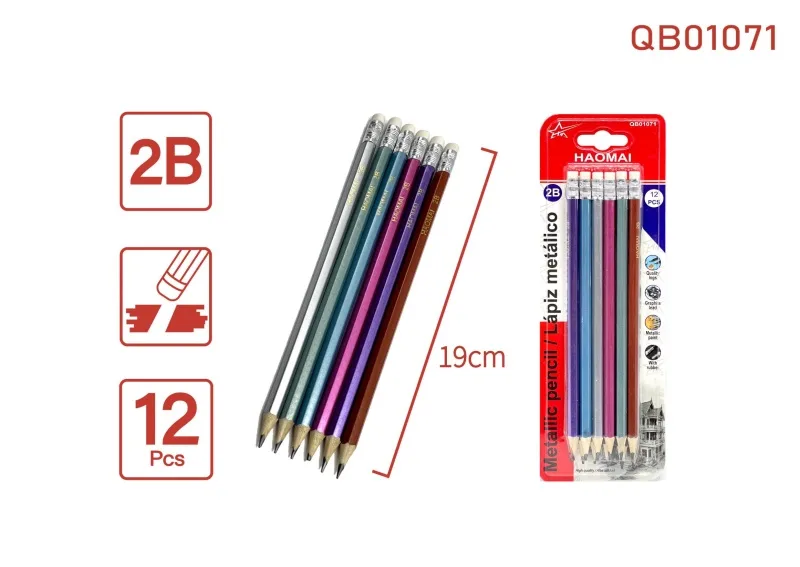 QB01071 12 metal 2B pencils