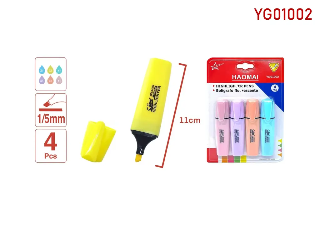 YG01002 4 pieces of fluorescent pens