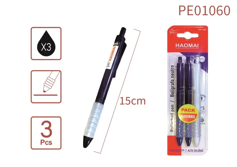 PE01060 Threaded Three-color Pens 3 black cores