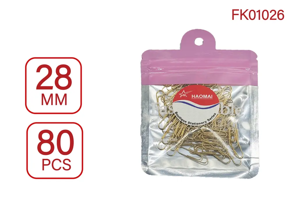 KF01026 28mm Rich Gold Paper Clip / 80PCS