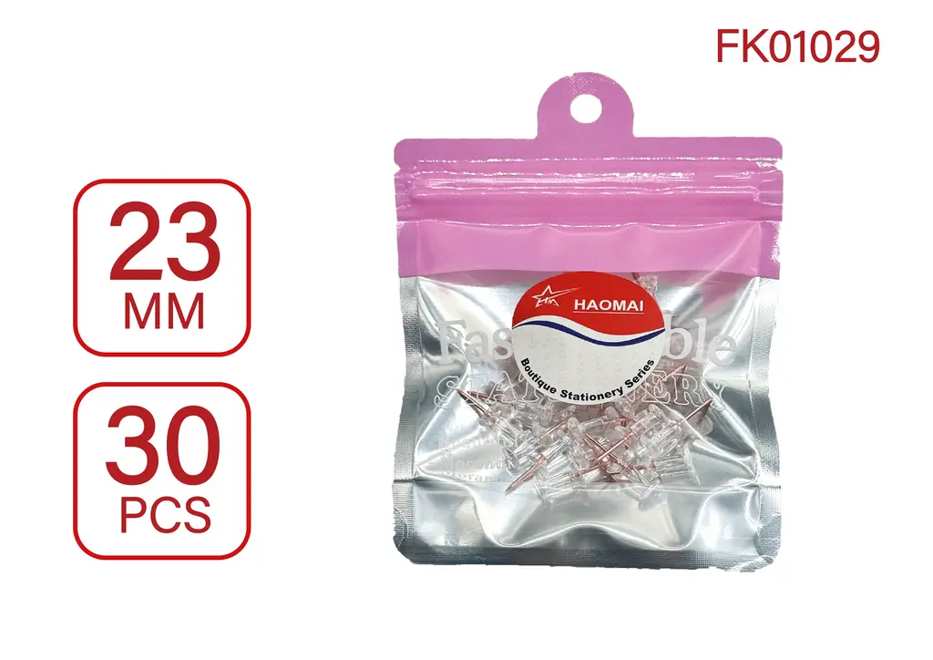 KF01029 Transparent Rose Gold 23MM Lettered Nail / 30PCS