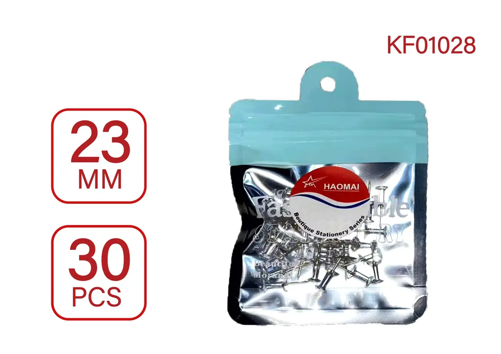 KF01028 Transparent Rich Gold 23MM Lettered Nail / 30PCS